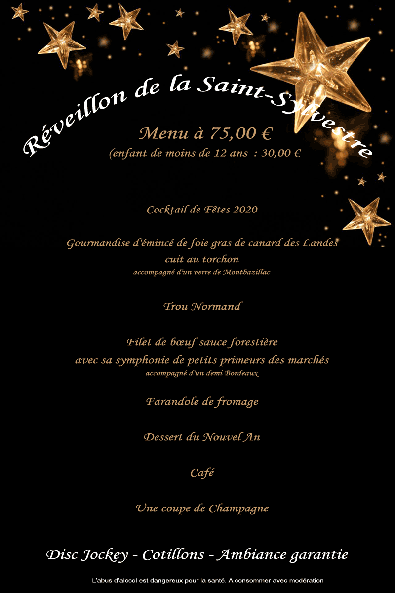 Carte de menu Nouvel an-Etoile. Réf. 195